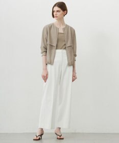 ICB 【接触冷感・速乾・洗える】 リヨセルナイロンワッシャー ノーカラーブルゾン