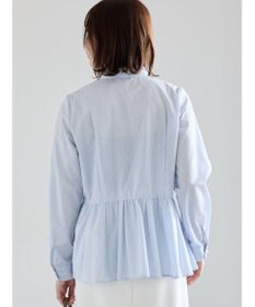 Te chichi パール釦スタンドフリルペプラムブラウス