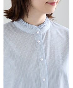 Te chichi パール釦スタンドフリルペプラムブラウス