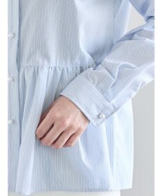 Te chichi パール釦スタンドフリルペプラムブラウス