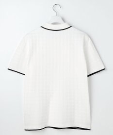 23区GOLF 【MEN】フラッグジャガードニットポロシャツ ストレッチ 半袖