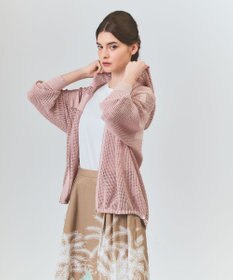 GRACE CONTINENTAL ボーダーメッシュフーディ