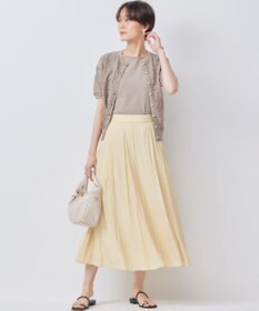 組曲 【WEB限定カラーあり】コットンポリエステル 編み柄カーディガン