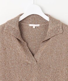 自由区 S ペーパーウールコットン襟付き ニット