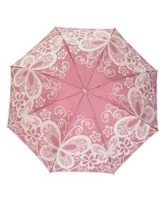槇田商店 Kirie 蝶々 ワインレッド 折りたたみ傘