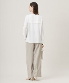 ICB L 【UVケア・速乾・接触冷感・洗える】BackSatinAmunzen デザインブラウス