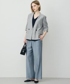 ICB L ストレッチMIXツイード 半袖ジャケット