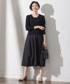 J.PRESS LADIES 【WEB限定・洗える】ニット コンビ ワンピース