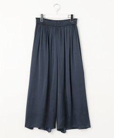 自由区 【ウエストゴム・長さ調整可・洗える・XSサイズあり】ビンテージサテン ガウチョパンツ