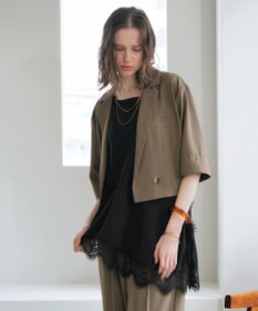 YECCA VECCA ハーフスリーブクロップドジャケット