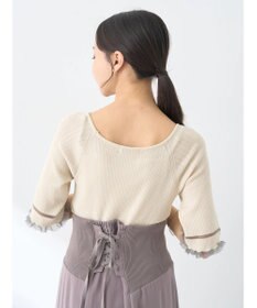 earth music&ecology ポイントシアーフリルニットプルオーバー