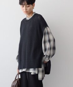 AMERICAN HOLIC ＳＥＴ　イージーケアギャザーシャツ＋ニットベスト