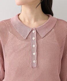 earth music&ecology メッシュポロニットプルオーバー