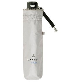 MOONBAT 【遮光率100％/遮熱/UV】LANVIN en Bleu (ランバン オン ブルー)晴雨兼用日傘 ピコレース シルバーラメ刺繍 折りたたみ傘 簡単開閉