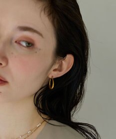 Phoebe 〈金属アレルギー対応〉Uラインプランプフープピアス　ゴールド　ぷっくり/ステンレス