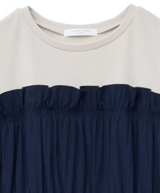 Green Parks ラメリブペプラムドッキングワンピース