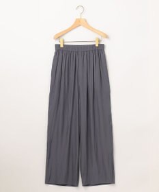 組曲 【洗える】ギャザーライトデシン パンツ ロング丈