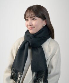 MOONBAT プラスムーンバット (+moonbat) カシミヤ100％無地マフラー 洗える 190㎝×30㎝