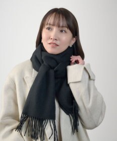 MOONBAT プラスムーンバット (+moonbat) カシミヤ100％無地マフラー 洗える 190㎝×30㎝