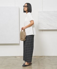 J.PRESS YORK STREET 【WOMEN】リネンライクリラックス ワイドパンツ