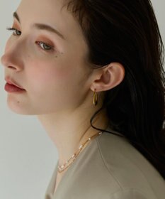 Phoebe 〈金属アレルギー対応〉Uラインプランプフープピアス　ゴールド　ぷっくり/ステンレス