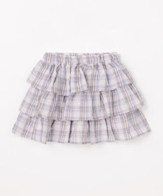 ANY KIDS 【洗濯機可能】ティアード チェックスカパン