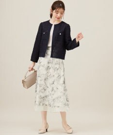 ANY SIS S 【WEB・一部店舗限定】ハッチングフラワープリント スカート