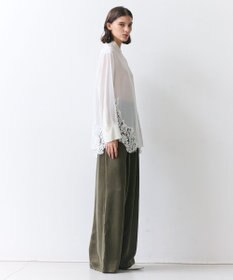 BEIGE， GALENA / コットンレースバンドカラーシャツ