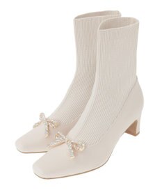 Maison de FLEUR リボンビジューニットブーツ