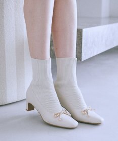 Maison de FLEUR リボンビジューニットブーツ