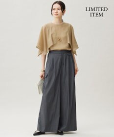 自由区 【WEB限定・接触冷感・洗える】シアーラミーローンイレギュラーヘムスリーブ ブラウス