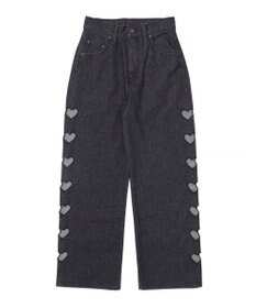 WEGO 【MLサイズ展開】ハートサイドラインストレートパンツ