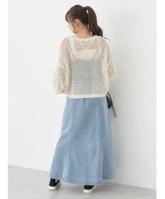 earth music&ecology スパンコールショートゆるニット