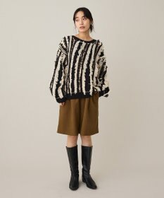 CRAFT STANDARD BOUTIQUE バイカラーフリンジニットプルオーバー