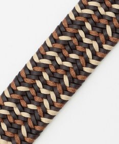 JOSEPH ABBOUD 【伸びる】ダブルメランジレザーメッシュ ベルト