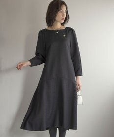 組曲 L ラメジャカード ボートネックワンピース