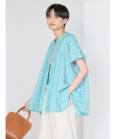 AMERICAN HOLIC 接触冷感フレンチスリーブ切り替えフレアブラウス