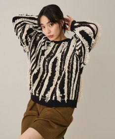 CRAFT STANDARD BOUTIQUE バイカラーフリンジニットプルオーバー