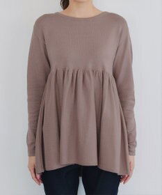 Tiaclasse 【洗える】ギャザーフレアニットチュニック