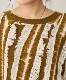CRAFT STANDARD BOUTIQUE バイカラーフリンジニットプルオーバー