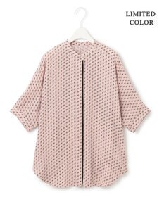 ICB 【人気のため新色追加・WEB限定カラーあり】BackSatinAmunzen 5分袖バンドカラーブラウス