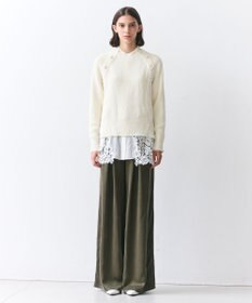 BEIGE， GALENA / コットンレースバンドカラーシャツ