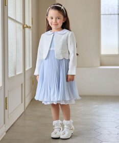 ANY KIDS 【2点セット】リボンボレロジャケット+シフォンプリーツ ワンピース