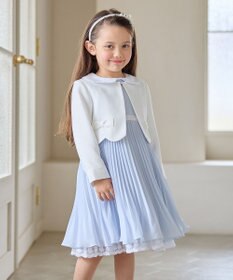 ANY KIDS 【2点セット】リボンボレロジャケット+シフォンプリーツ ワンピース