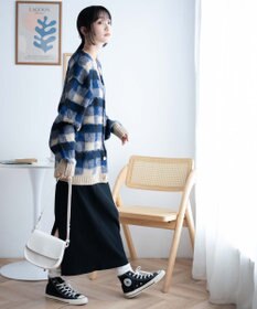 WEGO モヘアライク総柄BIGカーディガン