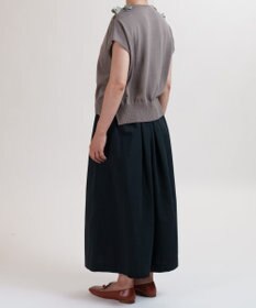 muuc 花モチーフ付きコットンニットプルオーバー