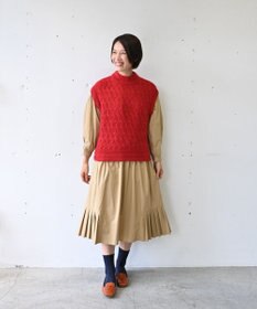 muuc 〈高品質シルク＆アンゴラモヘア〉模様編み ボトルネックベスト