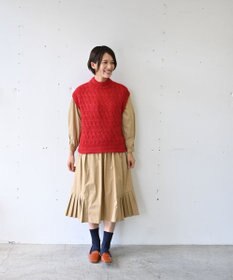 muuc 〈高品質シルク＆アンゴラモヘア〉模様編み ボトルネックベスト