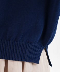 muuc 花モチーフ付きコットンニットプルオーバー