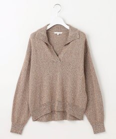 自由区 S ペーパーウールコットン襟付き ニット